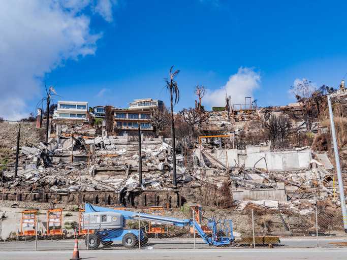 Malibu landscape affected by Palisades Fire