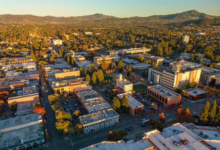 Aerial View of Santa Rosa, CA
